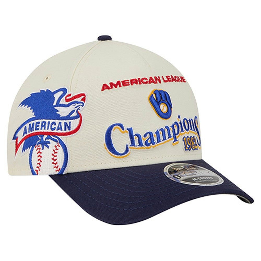 Milwaukee Brewers New Era World Series 9FORTY M-Crown Adjustable Hat - Cream/Royal - New Era Lifestyle