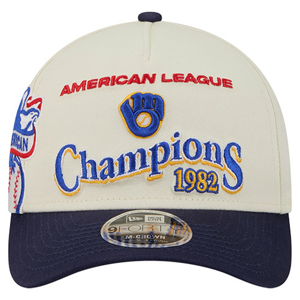 Milwaukee Brewers New Era World Series 9FORTY M-Crown Adjustable Hat - Cream/Royal - New Era Lifestyle