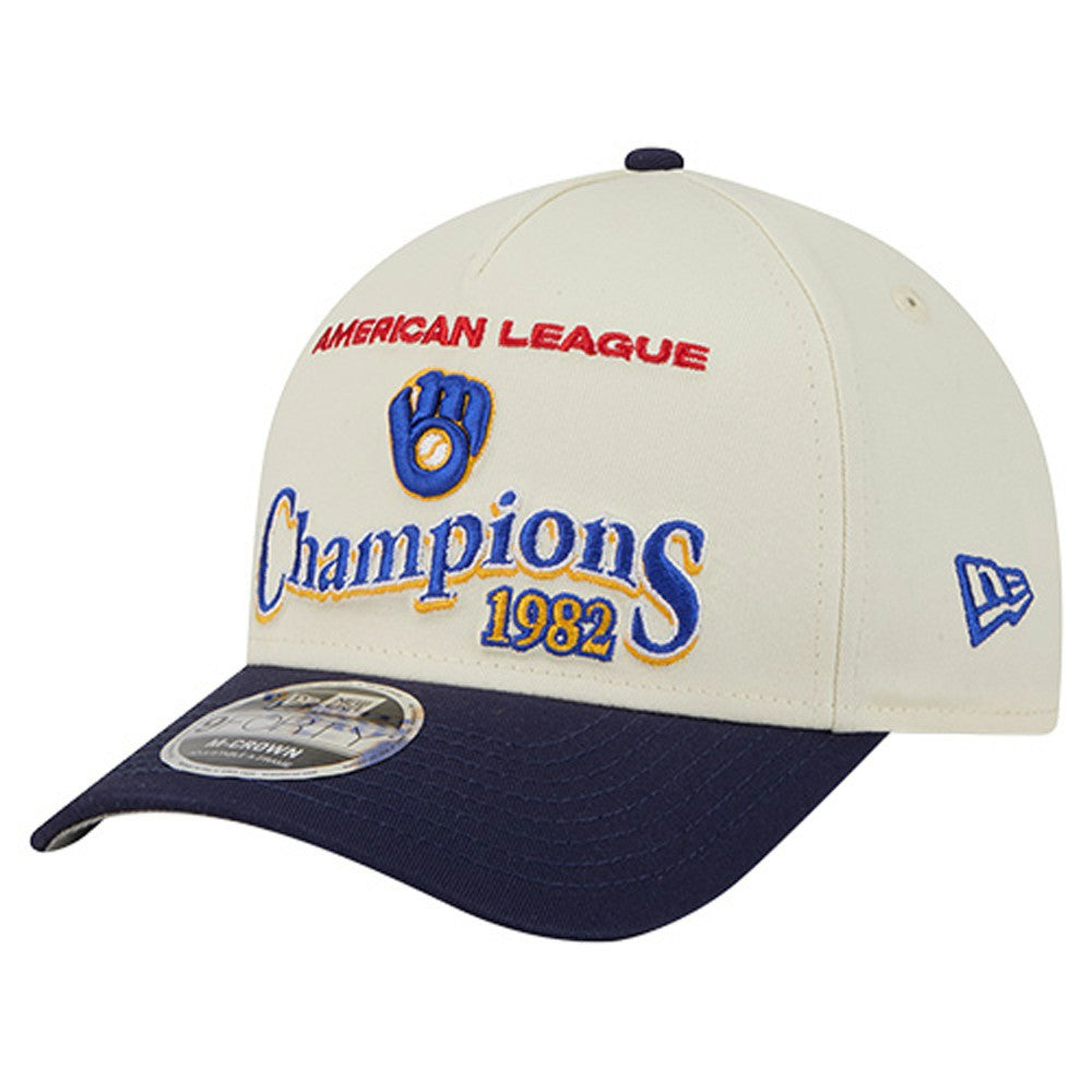 Milwaukee Brewers New Era World Series 9FORTY M-Crown Adjustable Hat - Cream/Royal - New Era Lifestyle