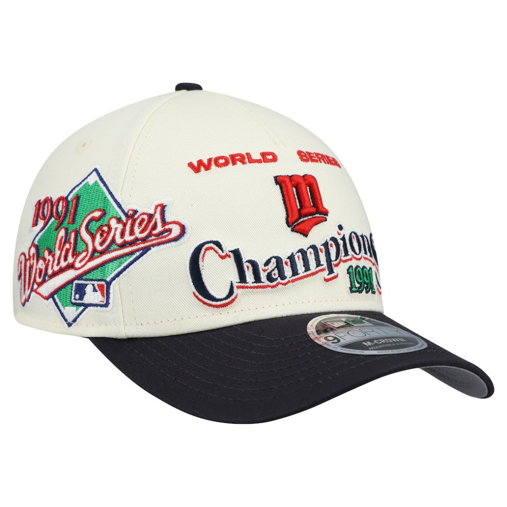Minnesota Twins New Era World Series 9FORTY M-Crown Adjustable Hat - Cream/Navy - New Era Discount