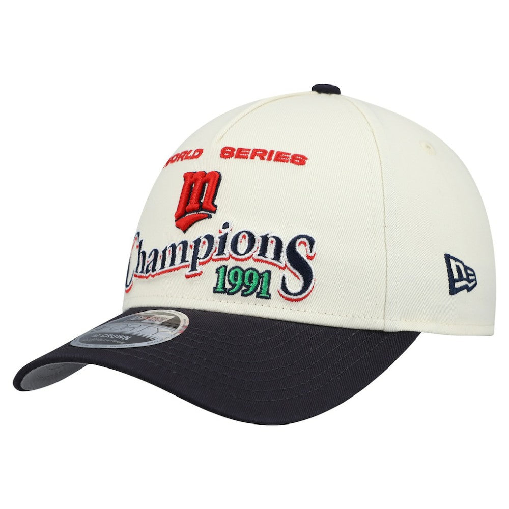 Minnesota Twins New Era World Series 9FORTY M-Crown Adjustable Hat - Cream/Navy - New Era Discount