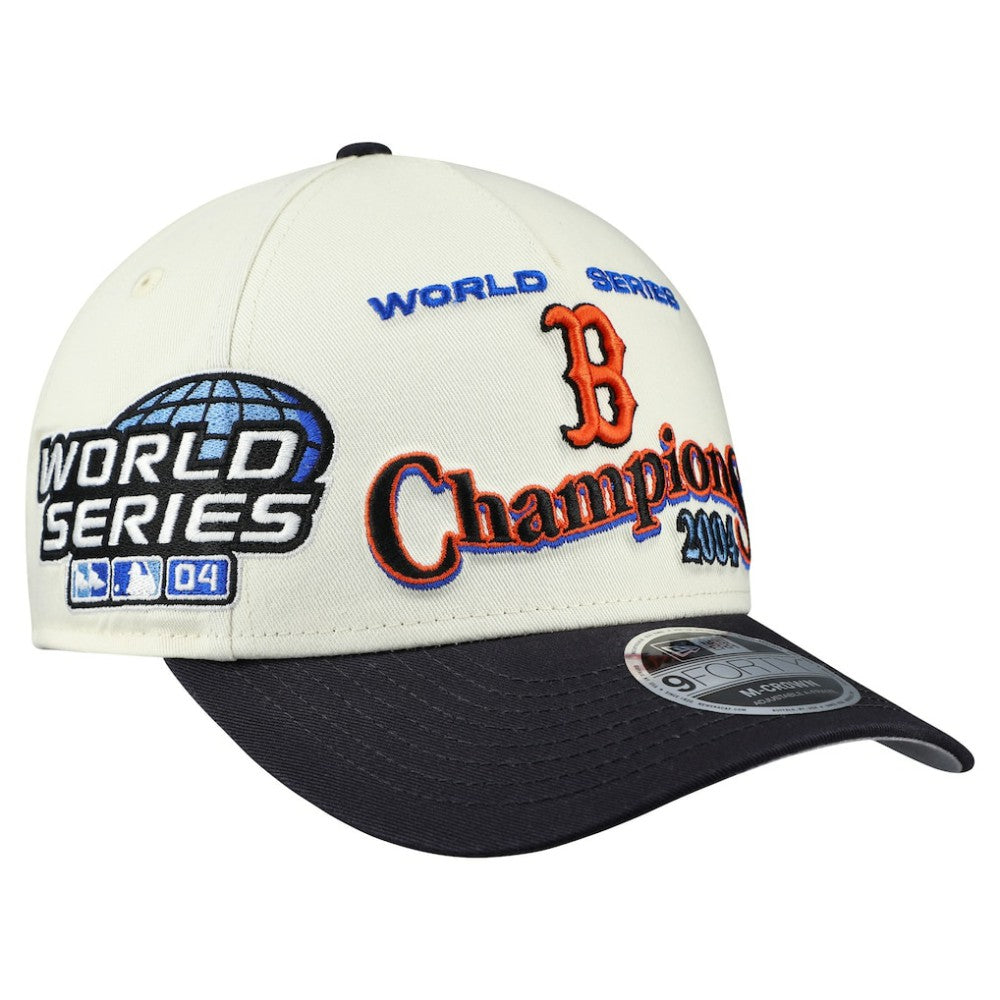 Boston Red Sox New Era World Series 9FORTY M-Crown A-Frame Adjustable Hat - Cream/Navy - New Era Online
