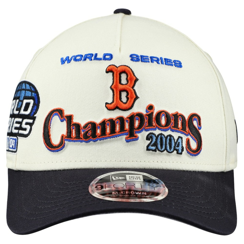 Boston Red Sox New Era World Series 9FORTY M-Crown A-Frame Adjustable Hat - Cream/Navy - New Era Online