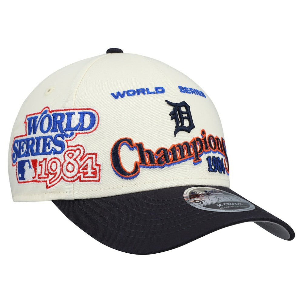 Detroit Tigers New Era World Series 9FORTY M-Crown Adjustable Hat - Cream/Navy - New Era Discount