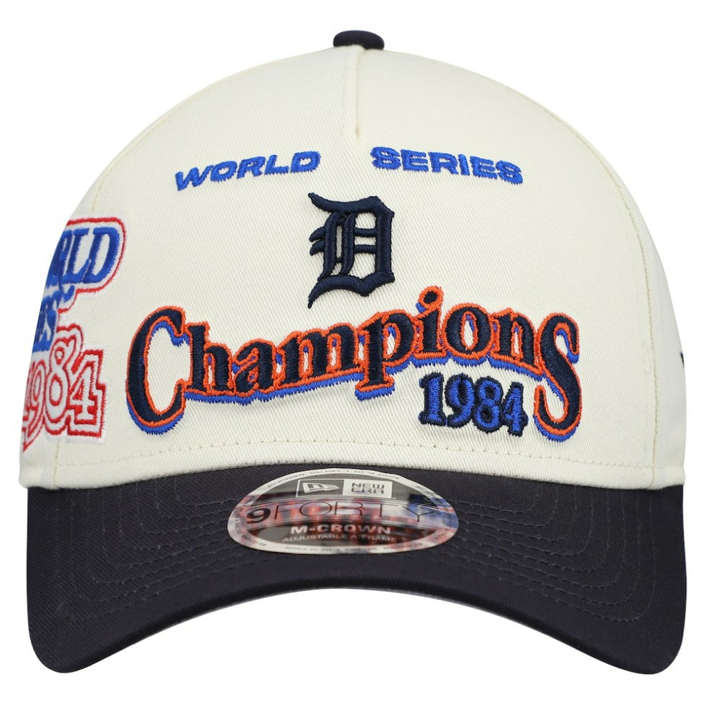 Detroit Tigers New Era World Series 9FORTY M-Crown Adjustable Hat - Cream/Navy - New Era Discount