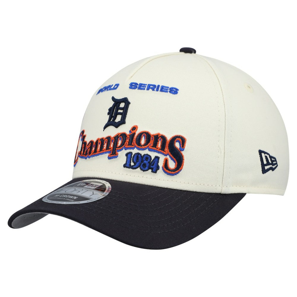 Detroit Tigers New Era World Series 9FORTY M-Crown Adjustable Hat - Cream/Navy - New Era Discount
