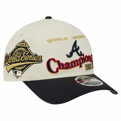 Atlanta Braves New Era World Series 9FORTY M-Crown Adjustable Hat - Cream/Navy - New Era Discount