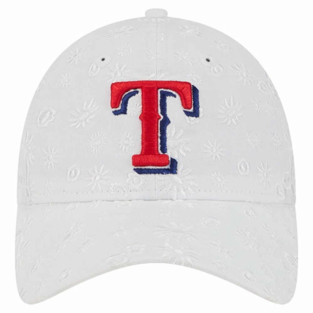 Texas Rangers New Era Women's Floral Mesh 9TWENTY Adjustable Hat - White - New Era Sale