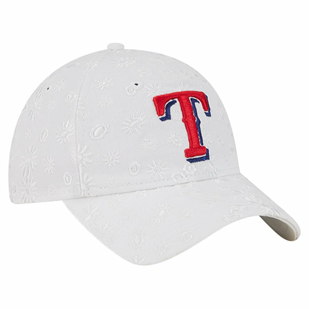 Texas Rangers New Era Women's Floral Mesh 9TWENTY Adjustable Hat - White - New Era Sale