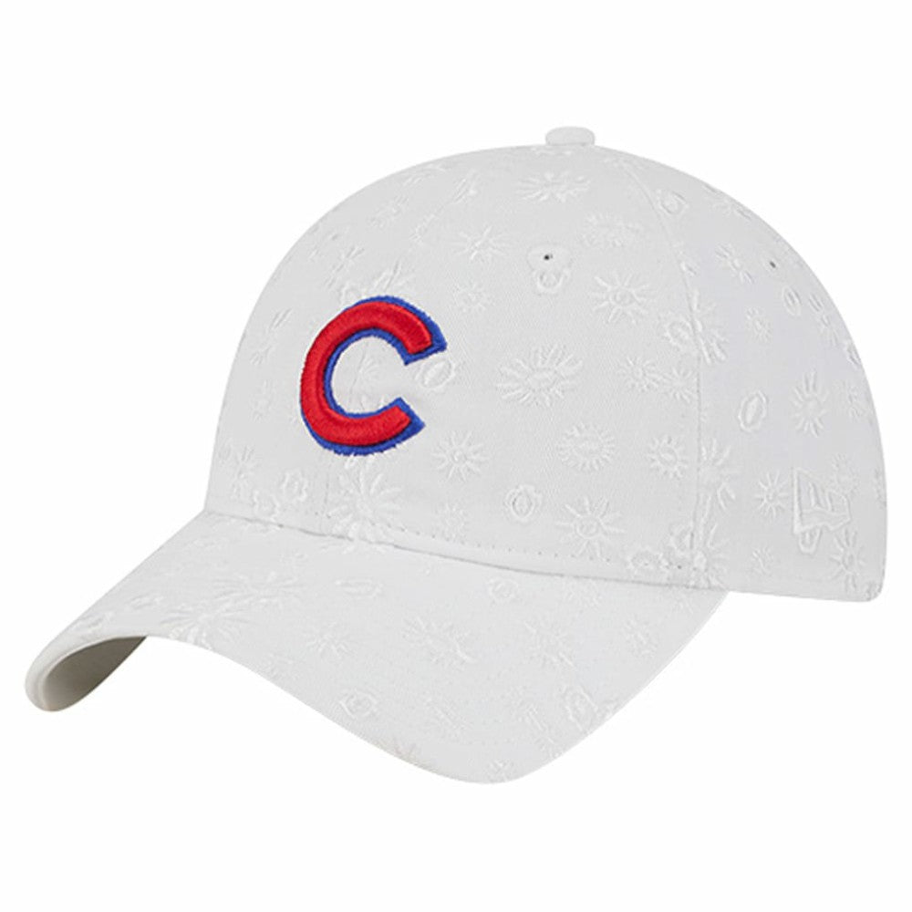 Chicago Cubs New Era Women's Floral Mesh 9TWENTY Adjustable Hat - White - New Era Discount