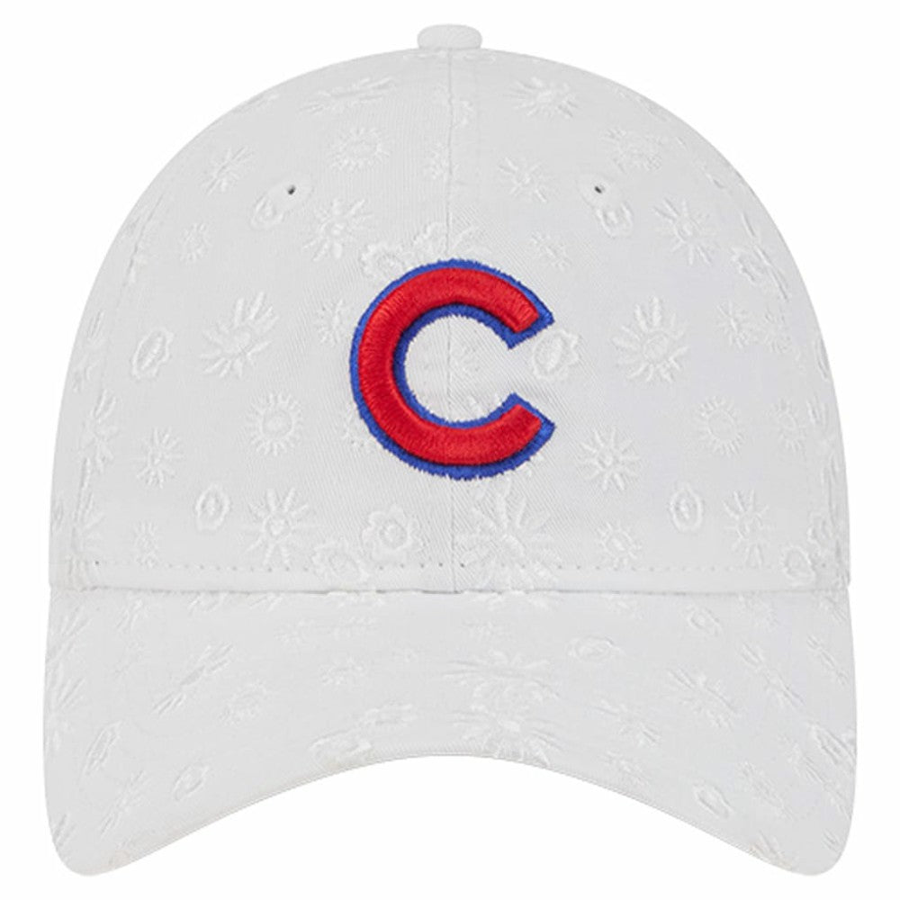 Chicago Cubs New Era Women's Floral Mesh 9TWENTY Adjustable Hat - White - New Era Discount