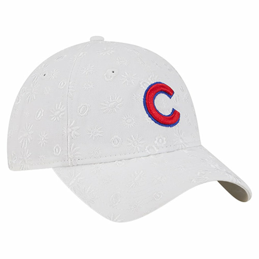Chicago Cubs New Era Women's Floral Mesh 9TWENTY Adjustable Hat - White - New Era Discount