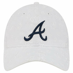 Atlanta Braves New Era Women's Floral Mesh 9TWENTY Adjustable Hat - White - New Era Online