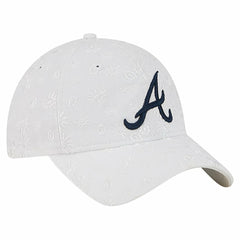 Atlanta Braves New Era Women's Floral Mesh 9TWENTY Adjustable Hat - White - New Era Online