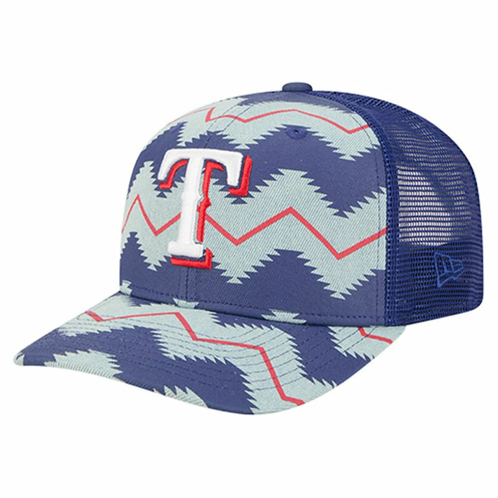 Texas Rangers New Era Aztec Denim 9SEVENTY Adjustable Hat - Denim/Royal - New Era Lifestyle