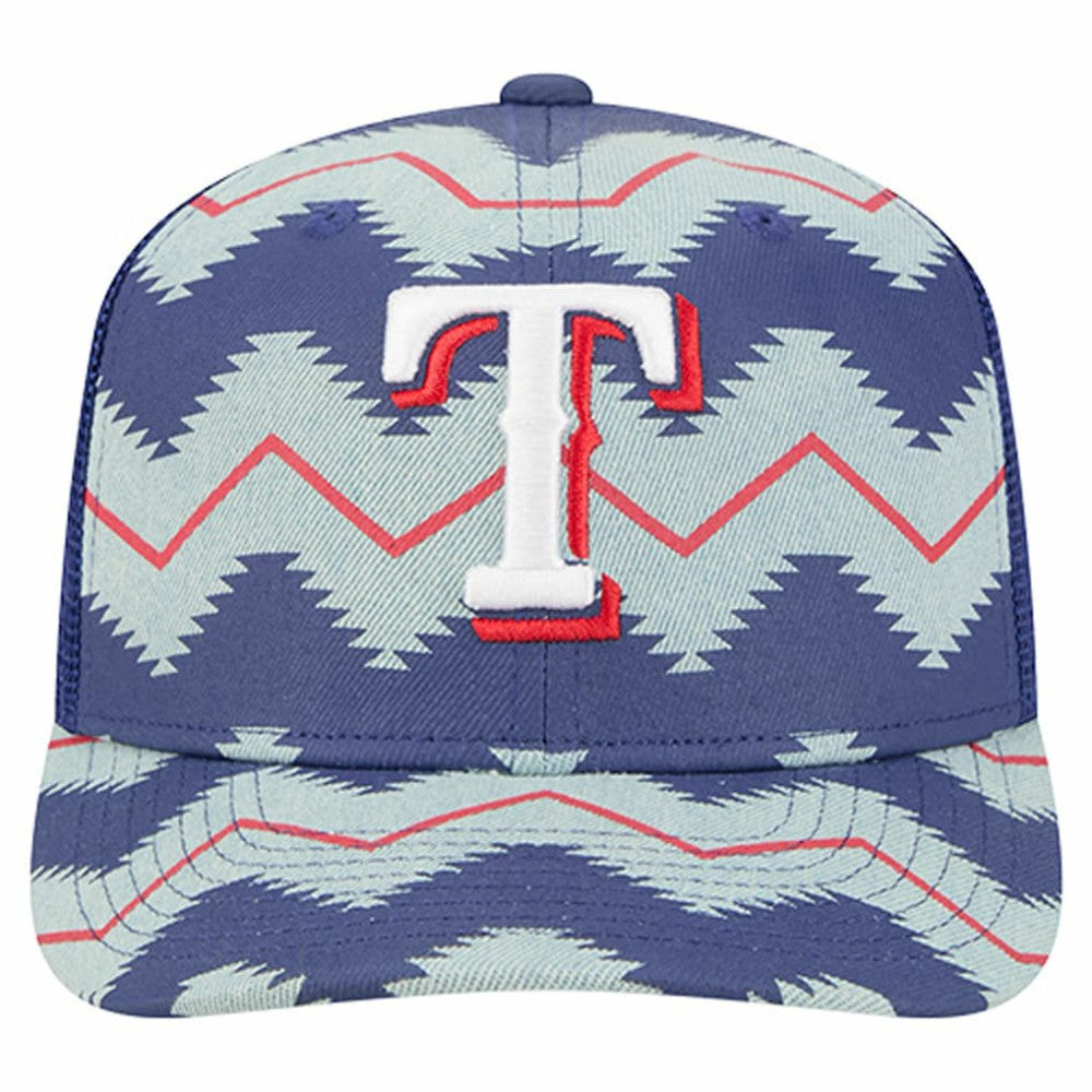 Texas Rangers New Era Aztec Denim 9SEVENTY Adjustable Hat - Denim/Royal - New Era Lifestyle