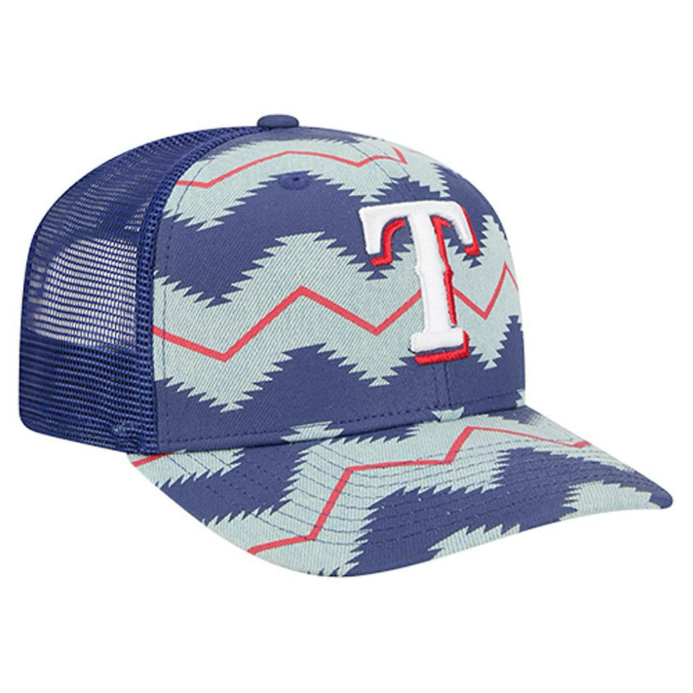 Texas Rangers New Era Aztec Denim 9SEVENTY Adjustable Hat - Denim/Royal - New Era Lifestyle