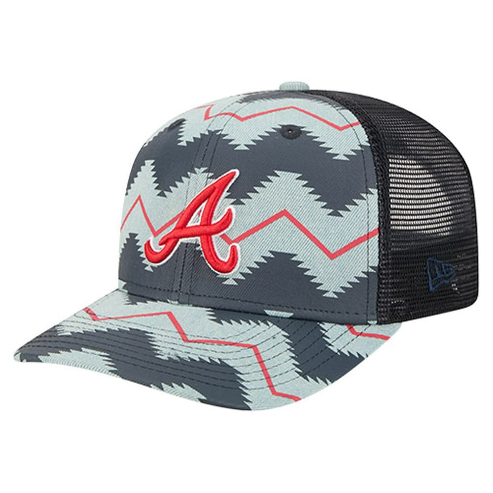 Atlanta Braves New Era Aztec Denim 9SEVENTY Adjustable Hat - Denim/Navy - New Era Discount