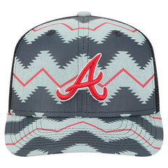 Atlanta Braves New Era Aztec Denim 9SEVENTY Adjustable Hat - Denim/Navy - New Era Discount