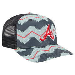Atlanta Braves New Era Aztec Denim 9SEVENTY Adjustable Hat - Denim/Navy - New Era Discount