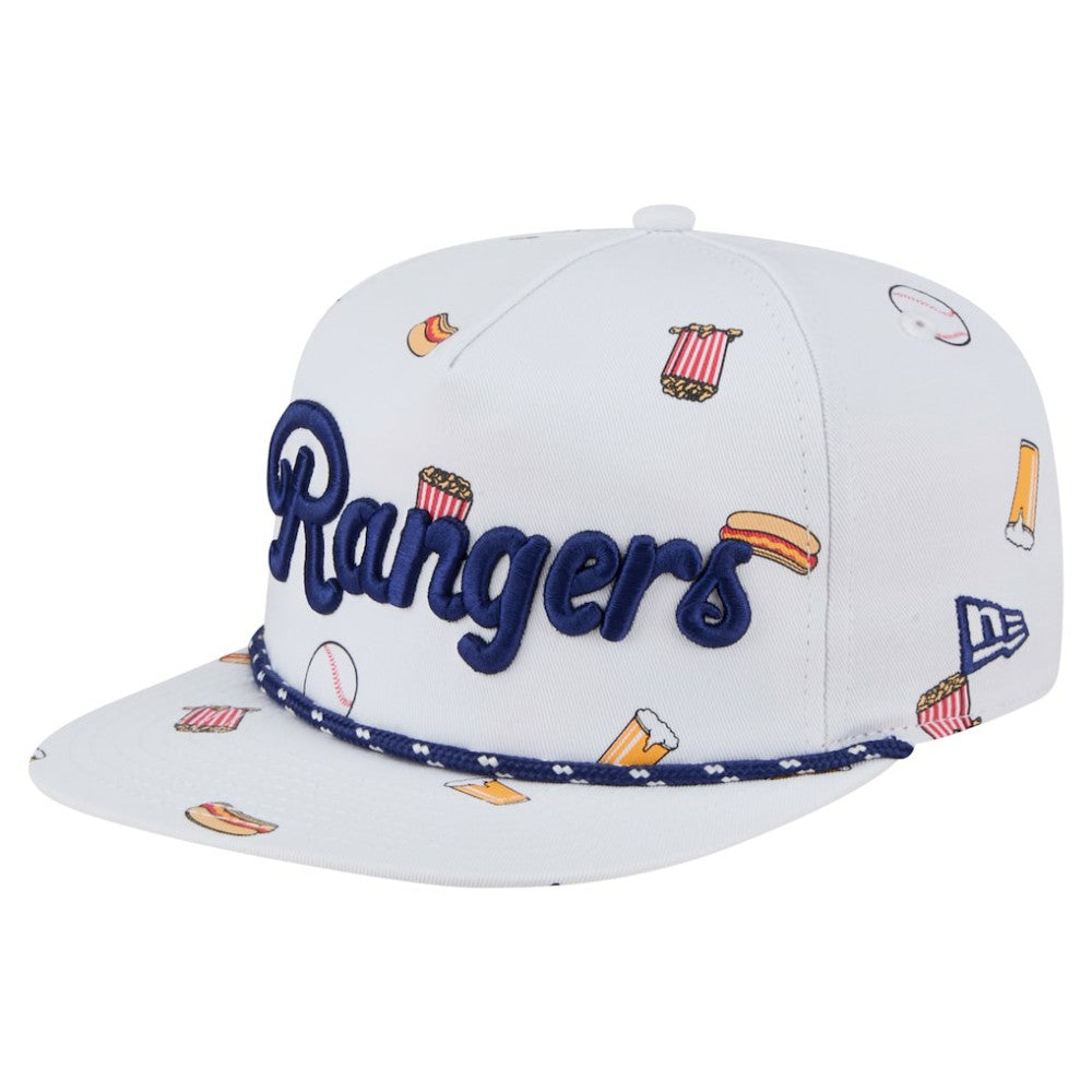 Texas Rangers New Era Team Cheer Rope 19TWENTY Adjustable Hat - White - New Era Discount