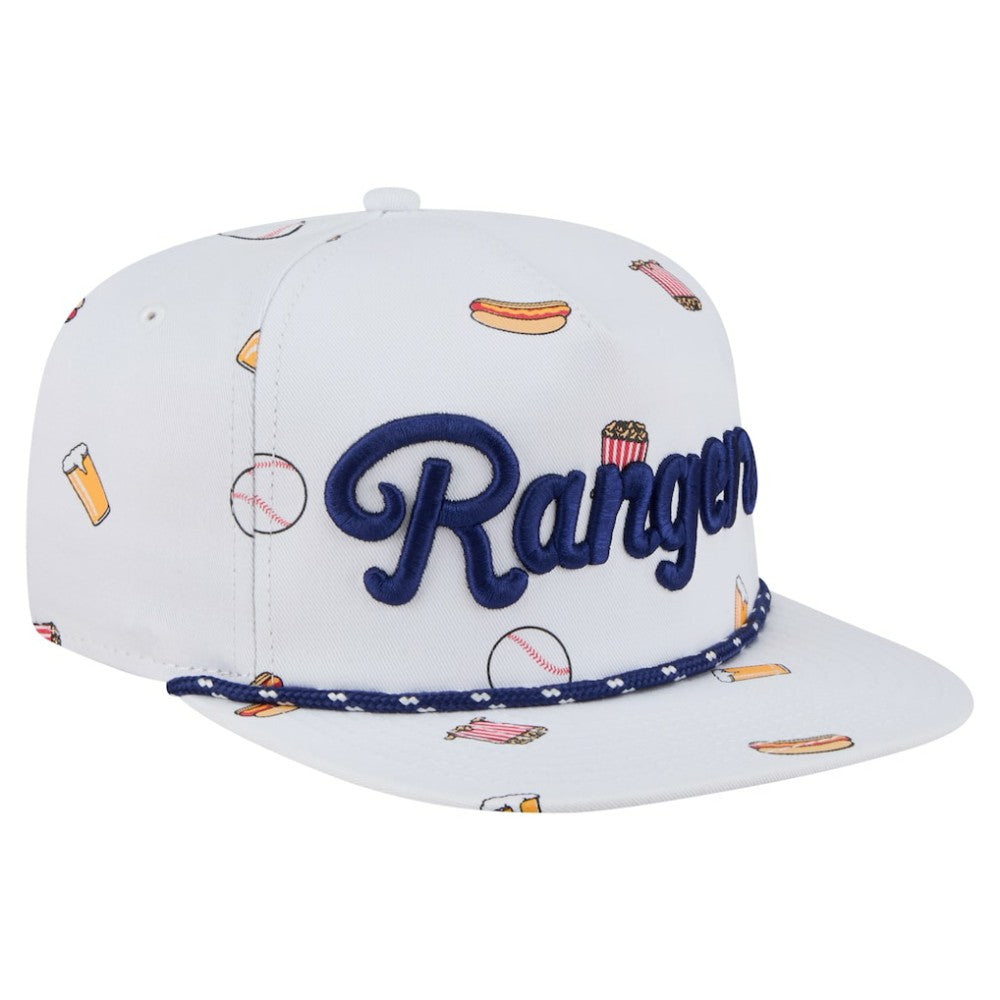 Texas Rangers New Era Team Cheer Rope 19TWENTY Adjustable Hat - White - New Era Discount