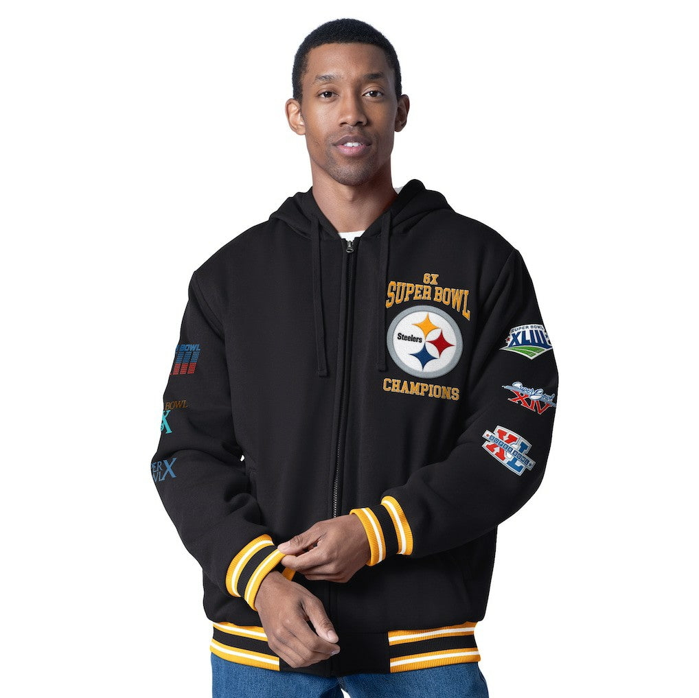 Pittsburgh Steelers G-III Sports by Carl Banks Power Forward Commemorative Full-Zip Hooded Jacket Black