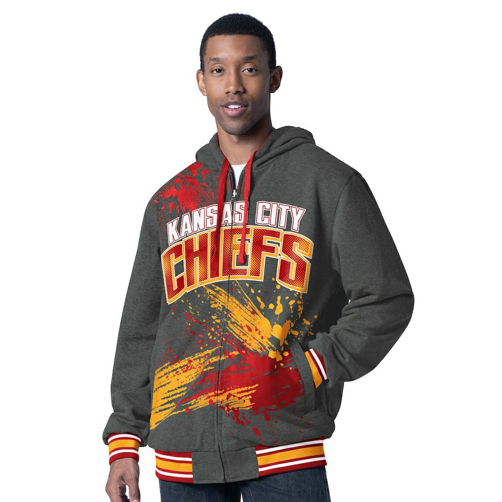 Kansas City Chiefs G-III Sports by Carl Banks Dual Threat Reversable Full-Zip Hooded Jacket Red/Charcoal