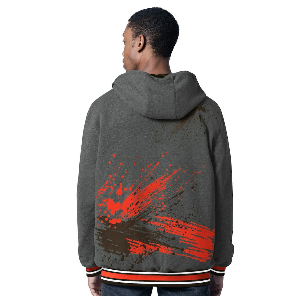 Cleveland Browns G-III Sports by Carl Banks Dual Threat Reversable Full-Zip Hooded Jacket Brown/Charcoal