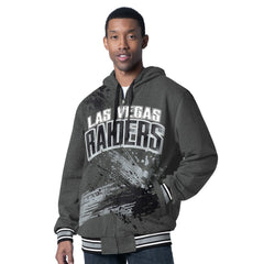 Las Vegas Raiders G-III Sports by Carl Banks Dual Threat Reversable Full-Zip Hooded Jacket Black/Charcoal