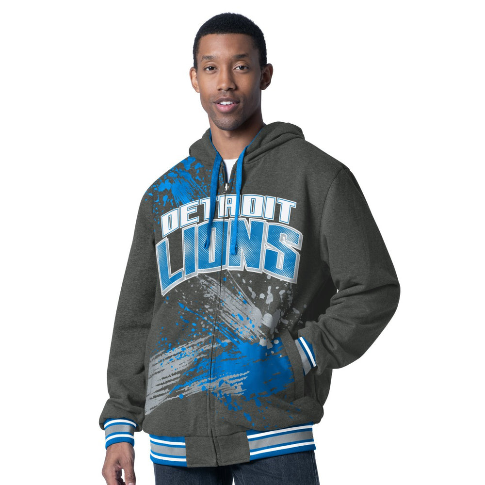 Detroit Lions G-III Sports by Carl Banks Dual Threat Reversable Full-Zip Hooded Jacket Blue/Charcoal