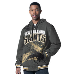 New Orleans Saints G-III Sports by Carl Banks Dual Threat Reversable Full-Zip Hooded Jacket Black/Charcoal