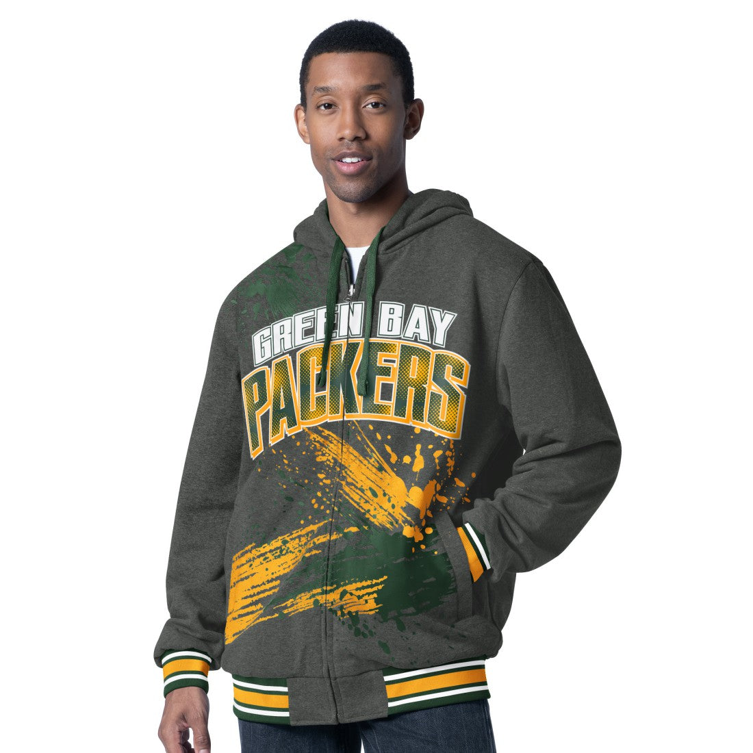 Green Bay Packers G-III Sports by Carl Banks Dual Threat Reversable Full-Zip Hooded Jacket Green/Charcoal