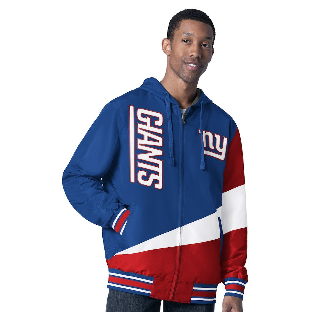 New York Giants G-III Sports by Carl Banks Dual Threat Reversable Full-Zip Hooded Jacket Royal/Charcoal