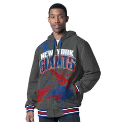 New York Giants G-III Sports by Carl Banks Dual Threat Reversable Full-Zip Hooded Jacket Royal/Charcoal