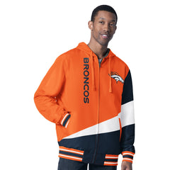 Denver Broncos G-III Sports by Carl Banks Dual Threat Reversable Full-Zip Hooded Jacket Orange/Charcoal