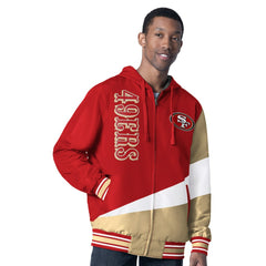 San Francisco 49ers G-III Sports by Carl Banks Dual Threat Reversable Full-Zip Hooded Jacket Scarlet/Charcoal