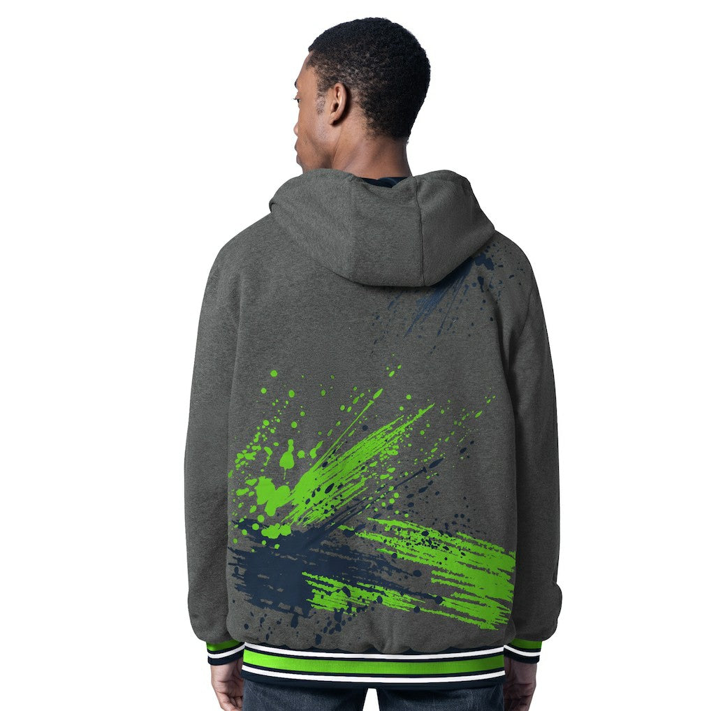 Seattle Seahawks G-III Sports by Carl Banks Dual Threat Reversable Full-Zip Hooded Jacket College Navy/Charcoal