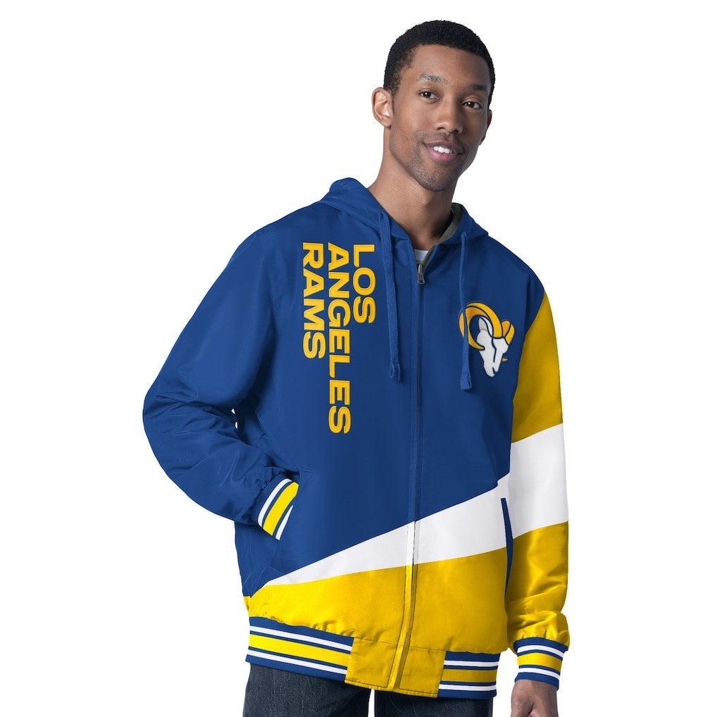 Los Angeles Rams G-III Sports by Carl Banks Dual Threat Reversable Full-Zip Hooded Jacket Royal/Charcoal