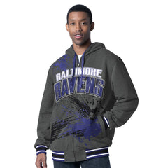Baltimore Ravens G-III Sports by Carl Banks Dual Threat Reversable Full-Zip Hooded Jacket Purple/Charcoal