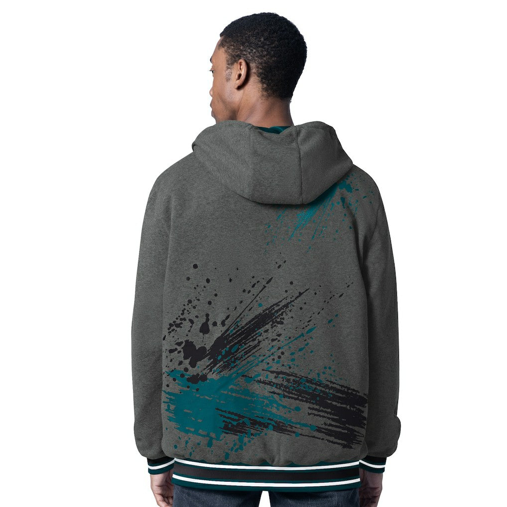 Philadelphia Eagles G-III Sports by Carl Banks Dual Threat Reversable Full-Zip Hooded Jacket Midnight Green/Charcoal