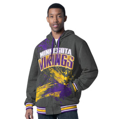 Minnesota Vikings G-III Sports by Carl Banks Dual Threat Reversable Full-Zip Hooded Jacket Purple/Charcoal