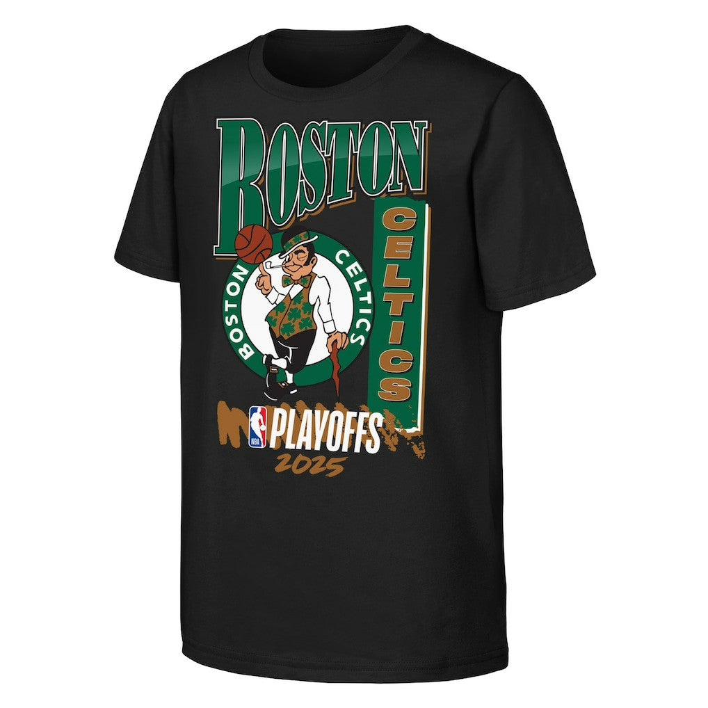 Boston Celtics Youth 2025 NBA Playoffs Hype T-Shirt Black