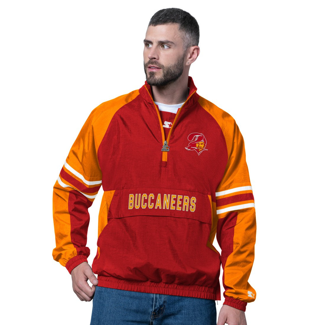 Tampa Bay Buccaneers Starter Vintage Logo Prospect Half-Zip Pullover Red