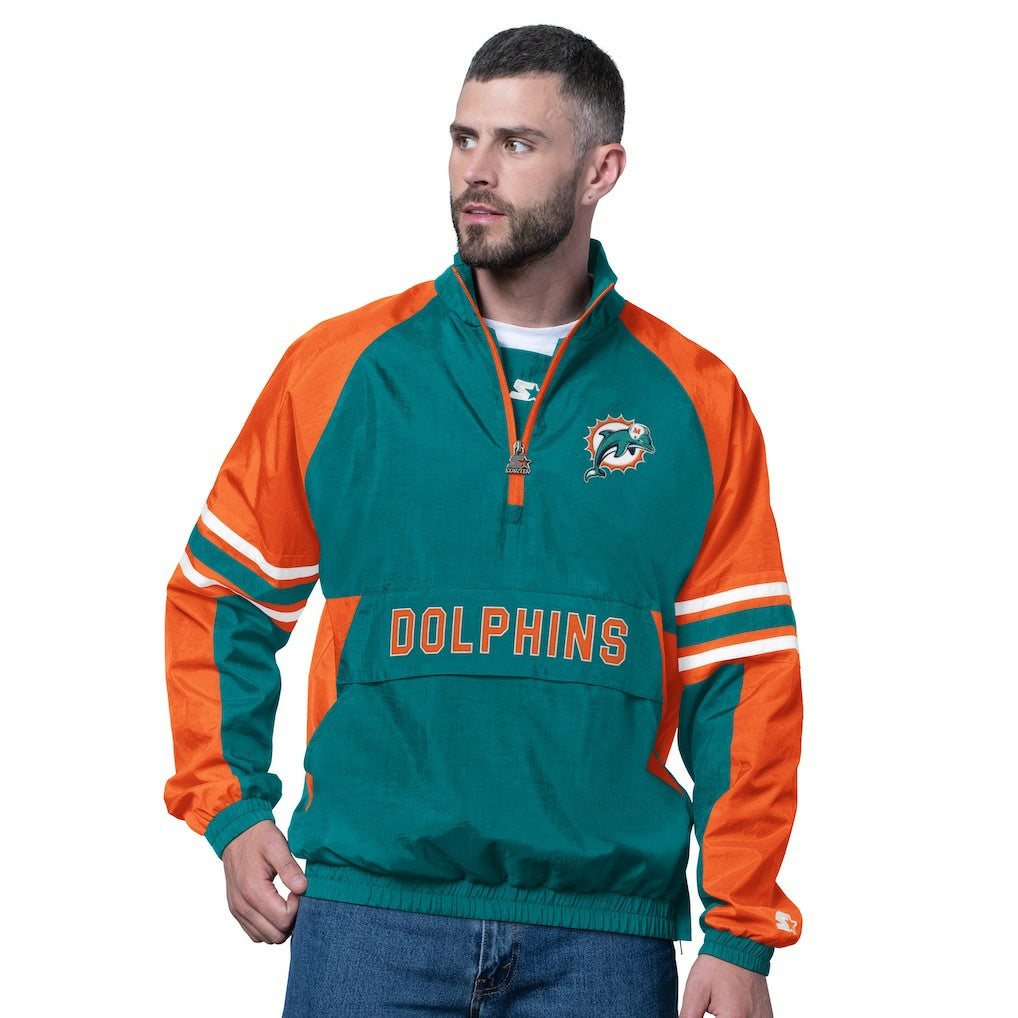 Miami Dolphins Starter Vintage Logo Prospect Half-Zip Pullover Aqua