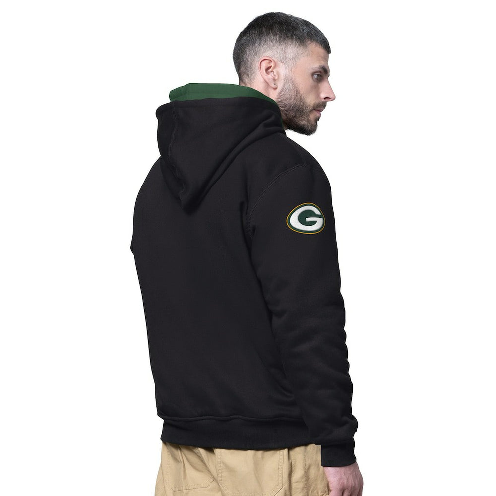 Green Bay Packers Starter Big Shot Full-Zip Double Hoodie Black