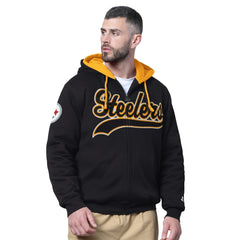Pittsburgh Steelers Starter Big Shot Full-Zip Double Hoodie Black