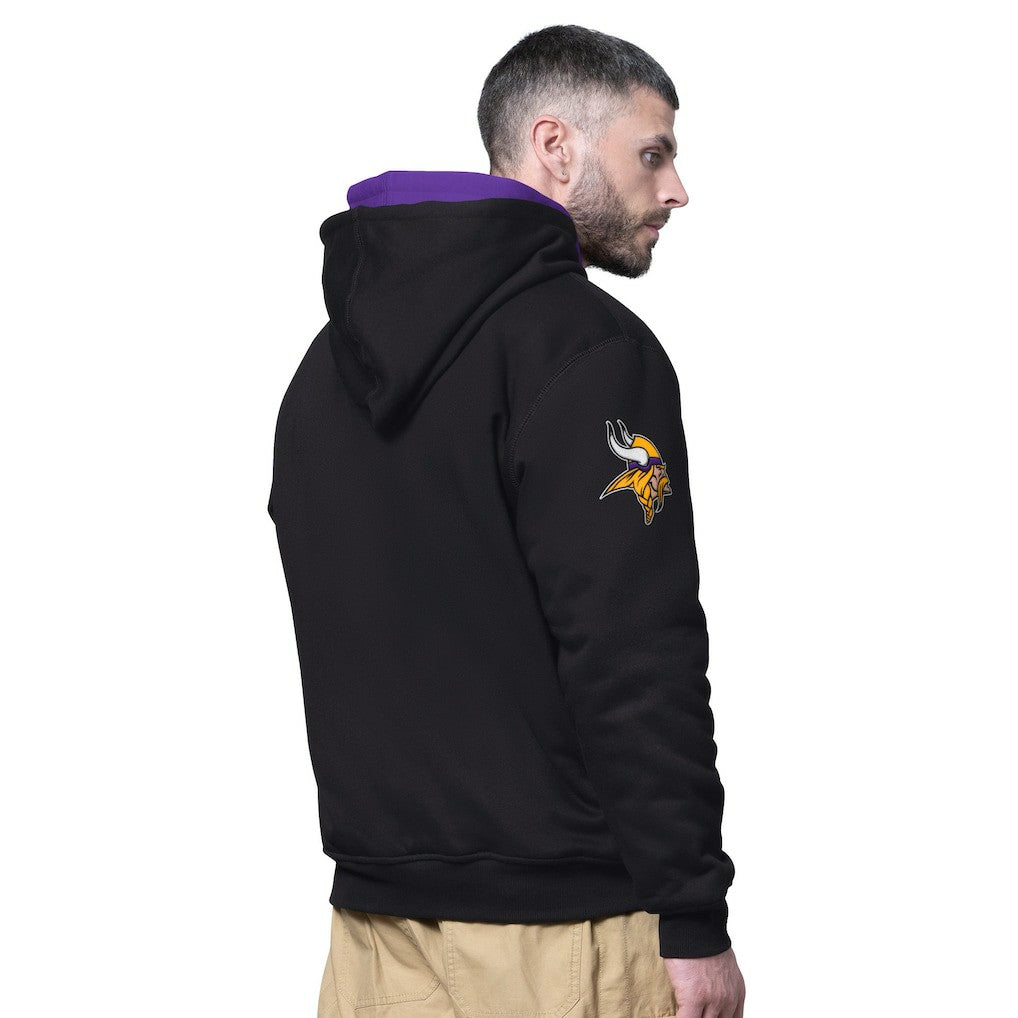 Minnesota Vikings Starter Big Shot Full-Zip Double Hoodie Black