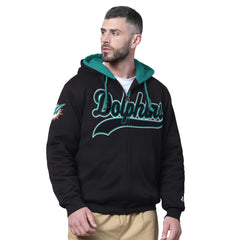 Miami Dolphins Starter Big Shot Full-Zip Double Hoodie Black