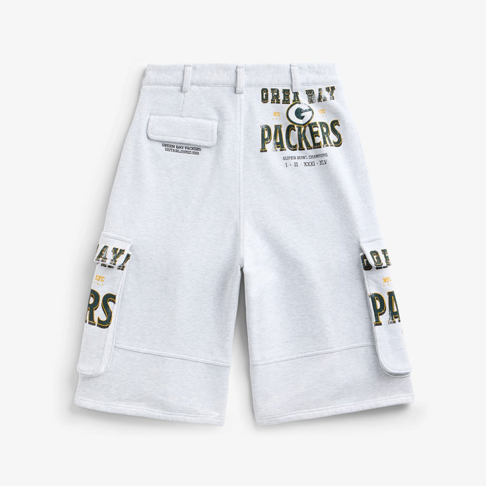 Green Bay Packers Off Season x NFL Women's Fleece Cargo Shorts Heather Gray